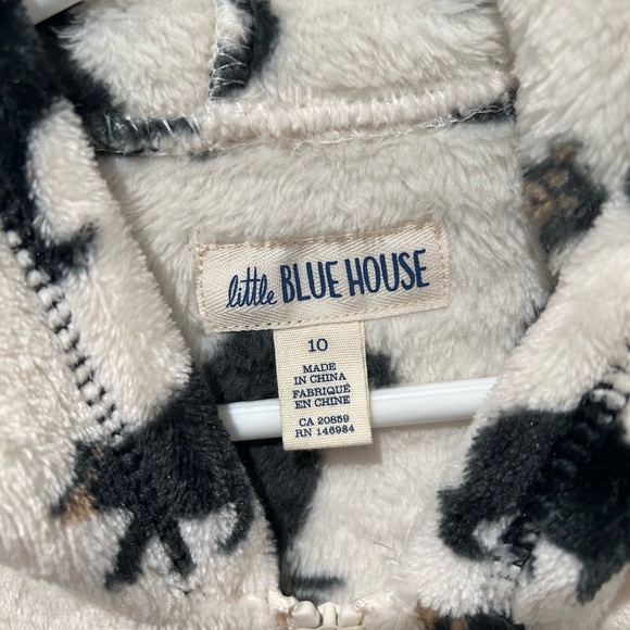 Black bears kids hooded fleece jumpsuit onesie “little blue horse” size 10 new! - Picture 7 of 7